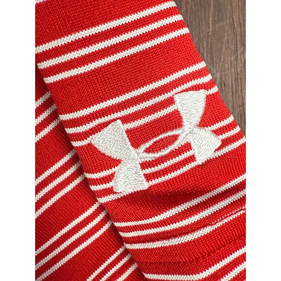 Texas Tech Red Raiders NCAA Under Armour Activewear Striped Polo Shirt Red Large - Picture 5 of 10